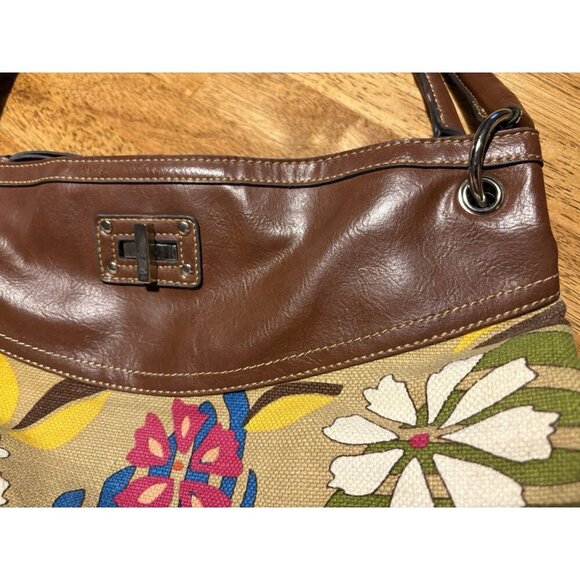RELIC Fossil Floral Canvas Purse Leather Accents Boho Cottagecore Summer Handbag - Picture 2 of 14